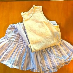 Crewcuts L jersey tank top light patterned bottom dress